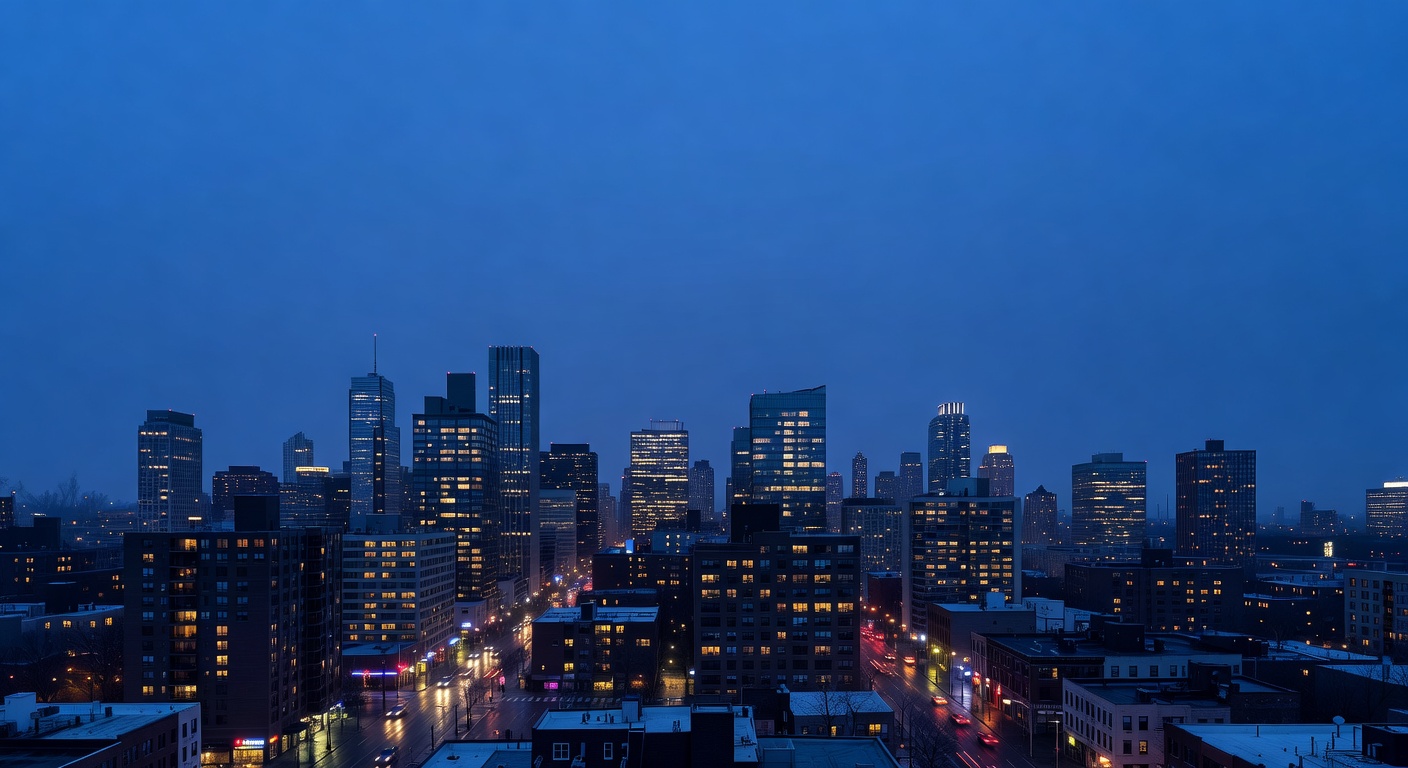 Blue hour cityscape