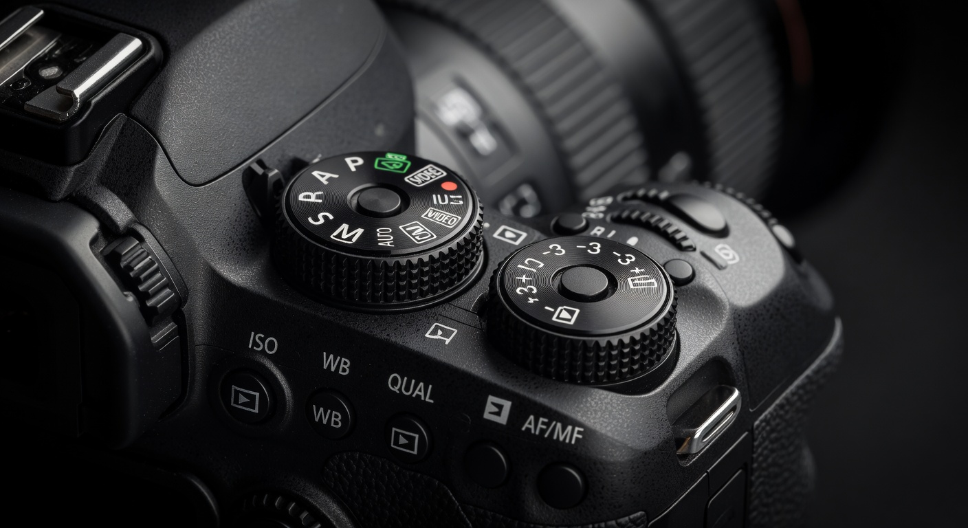 Camera mode dial close up