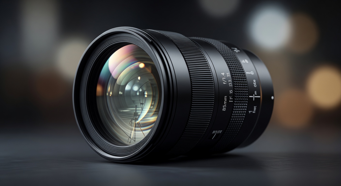Camera lens close up