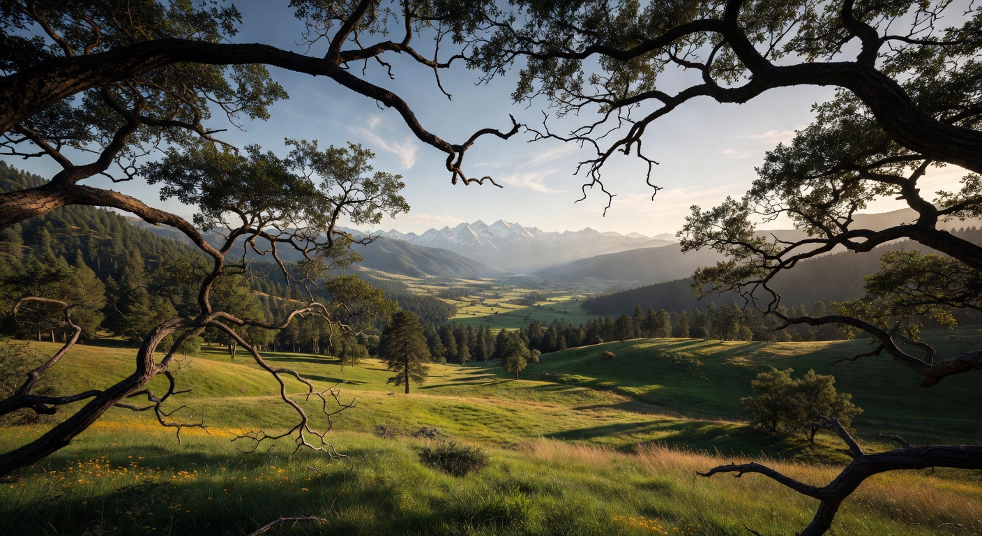 Natural framing with tree branches