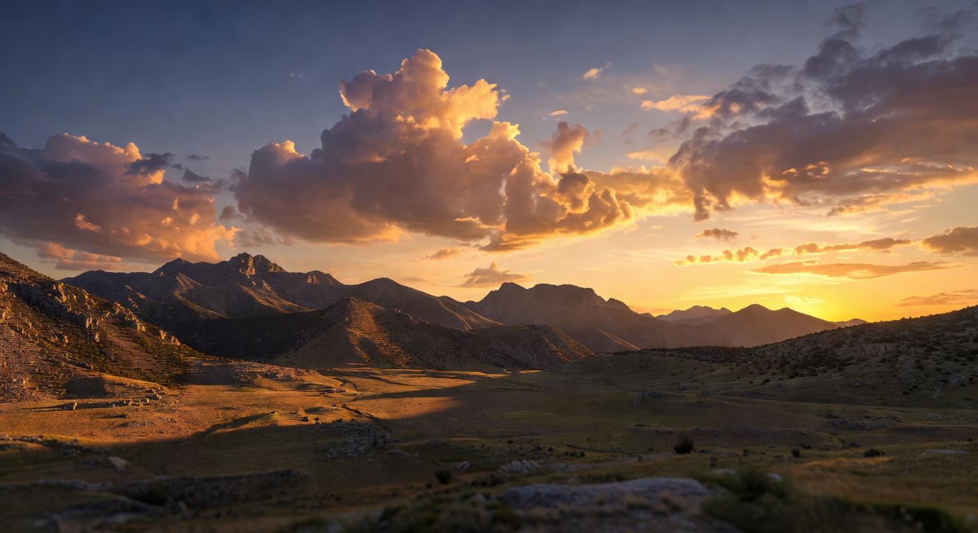Landscape with horizon on rule of thirds